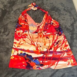 Abi Ferrin Multicolor Abstract Top
